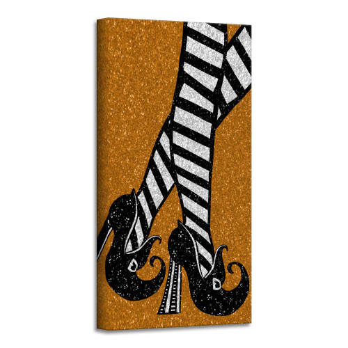 Black Chic and Bewitched I Canvas Halloween Wall Art Decor 24" x 12"