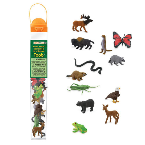 12-Piece Green and Brown Educational Teaching Tool in the Woods Mini Figurines 12.75"