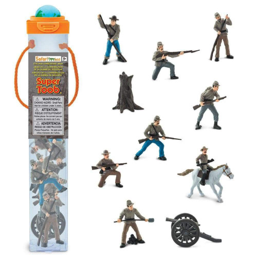 12.75" Blue and Gray Civil War Confederate States Army Reusable Figurines