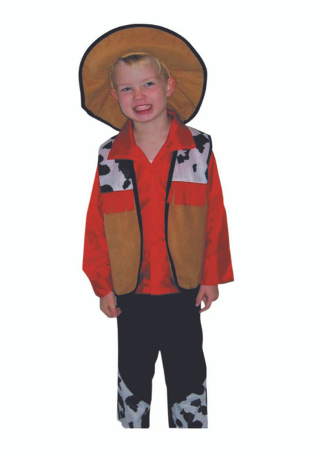 Red and Black Cowboy Boy Child Halloween Costume - Medium