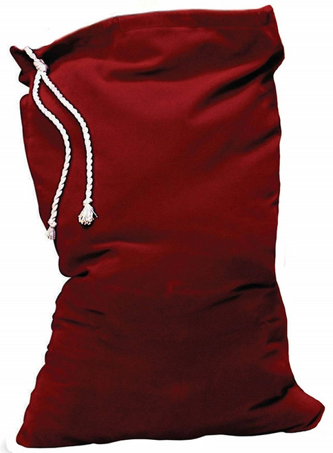 Burgundy Velvet Santa Claus Toy Bag with Drawstring – One Size