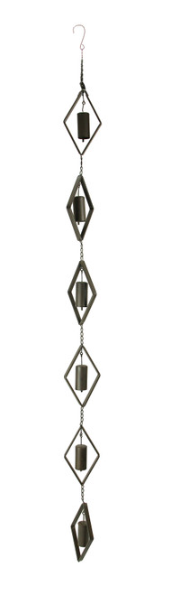 Brown Metal Art Curvy Wind Chimes Rain Chain - MRC-53569-DIAMOND