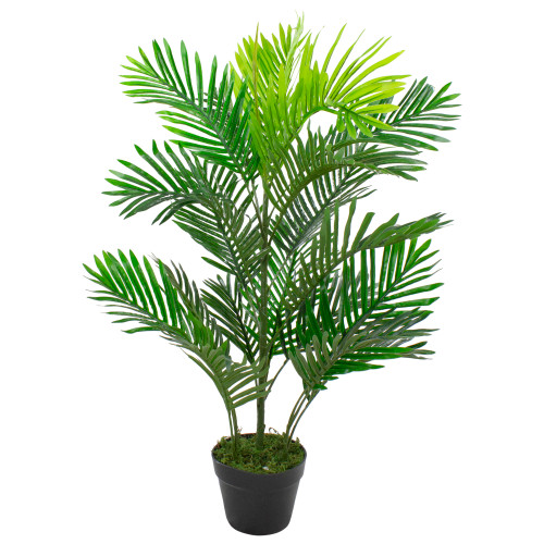 40" Potted Two Tone Green Artificial Tropical Mini Palm Tree