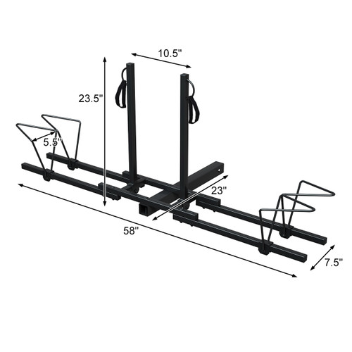 costway upright heavy duty 2 bike bicycle hitch mount carrier platform rack truck suv