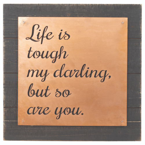 17" Black and Bronze Square Framed Wall Plaque