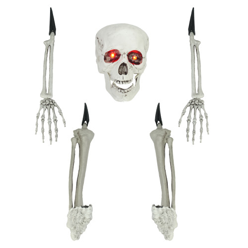 5-Piece Skeleton Breaking Through Ground Halloween Decoration Set 19.5"
