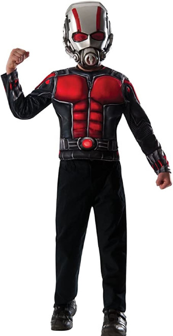 Red and Black Ant Man Boys Halloween Shirt and Mask Set Small Size 4-6