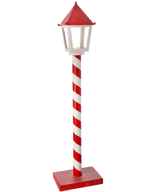 47" Red and White Tall Candy Cane LED Lamp