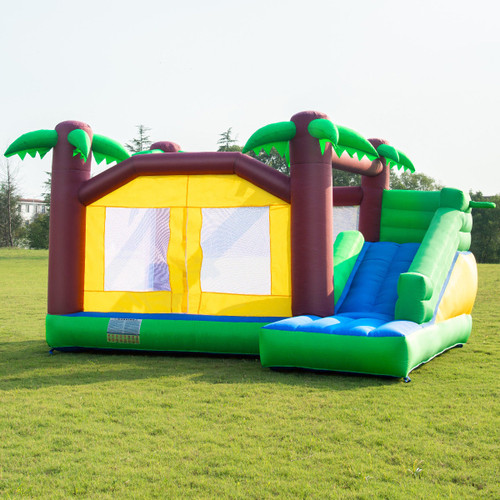 Goplus Inflatable Kids Moonwalk Jungle Bounce House Jump Bouncer