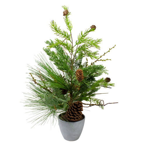 Real Touch™? Potted Mixed Pine and Cedar Artificial Christmas Tree - 24" - Unlit