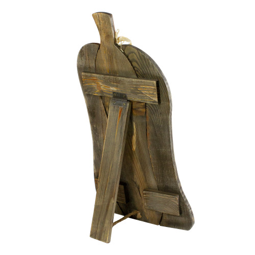 19.5" Orange Harvest Thanksgiving Wooden Pumpkin with Easel