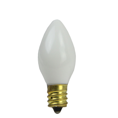 Pack of 25 Incandescent C7 Opaque White Christmas Replacement Bulbs