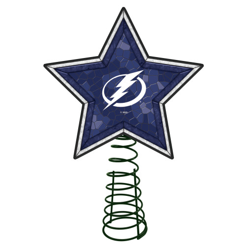 10" Lighted Blue and White Star NHL Tampa Bay Lightning Christmas Tree Topper