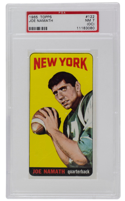 Joe Namath 1965 Topps #122 New York Jets Card PSA NM 7 (OC)