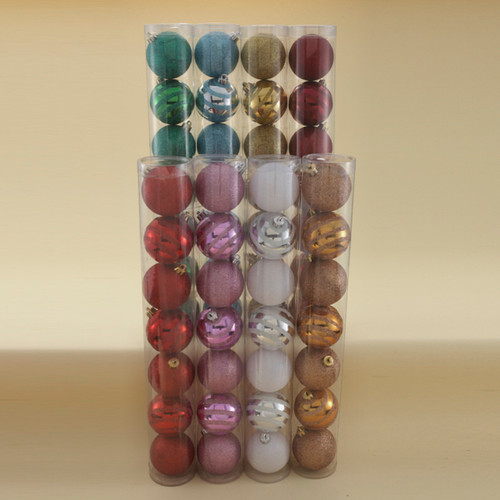 Club Pack of 252 Glittered Multi-Colored Shatterproof Christmas Ball Ornaments