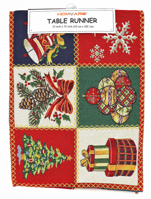 Homvare Christmas Holiday Runner 13”X72”, Table Décor - WITH-HVRNXS356