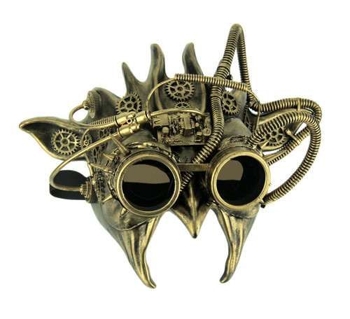 Adult Wicked Steampunk Goblin Halloween Costume Mask - KBW-M39502C