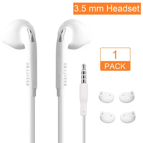 Cellvare HD Earphones w/Mic&Vol for Samsung Galaxy S7 w/Extra Ear Gels - CV-E920B2