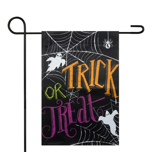 Spider Webs and Ghosts Trick or Treat Outdoor Garden Flag 12.5" x 18"