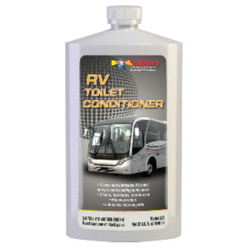 8" White and Gray Rv Toilet Conditioner 32 Oz.