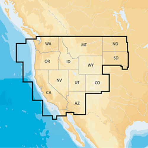 6" Blue and Brown Navionics+ Reg West Msd Format Preloaded