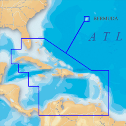 5" Blue and Brown 908P-2 Caribbean on SD/micro SD Marine Chart