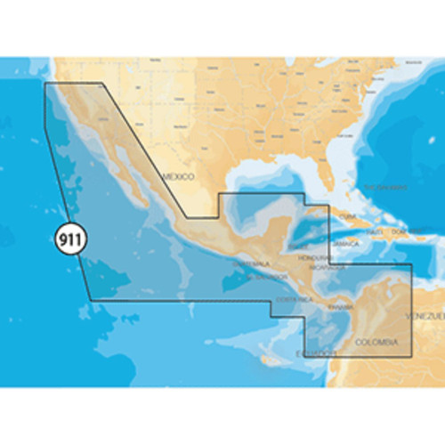 7" Blue and Brown Mexico Central America SD/microSD Marine Chart