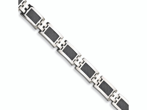 Chisel Stainless Steel Carbon Fiber Bracelet 9.25 inches SRB146Y