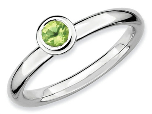 Stackable Expressions Sterling Silver Low 4mm Round Peridot Stackable Ring QSK503 - QSK503T9
