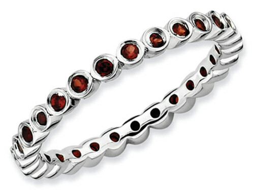 Stackable Expressions Sterling Silver Garnet Stackable Ring - QSK362T5