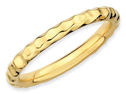 Stackable Expressions Gold Plated Sterling Silver Hammered Stackable Ring QSK222 - QSK222T5