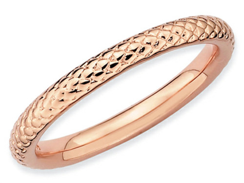 Stackable Expressions Sterling Silver Pink-plated Cable Stackable Ring - QSK204T8