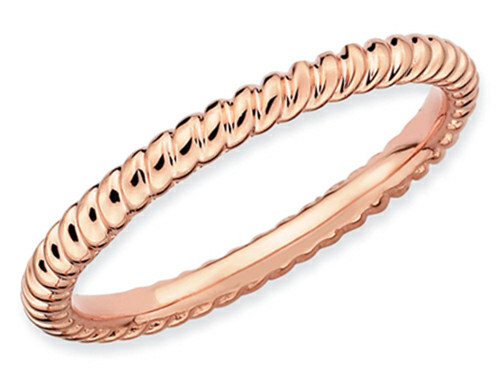 Stackable Expressions Sterling Silver Pink-plated Twisted Stackable Ring - QSK196T7