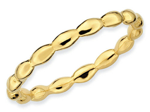 Stackable Expressions Gold Plated Sterling Silver Rice Stackable Ring - QSK214T8