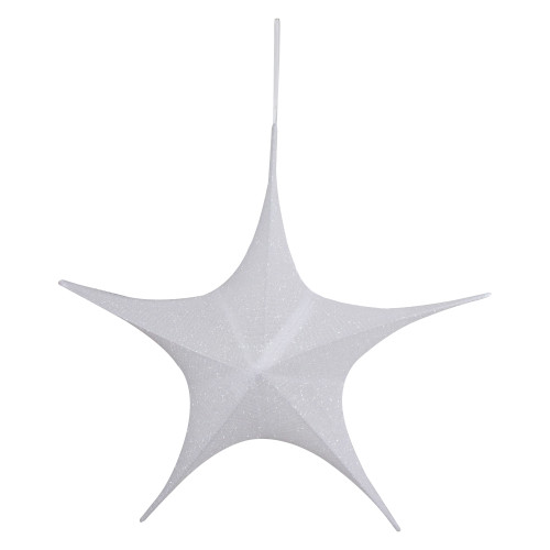 Tinsel Foldable Glitter Christmas Star Outdoor Decoration - 30" - White