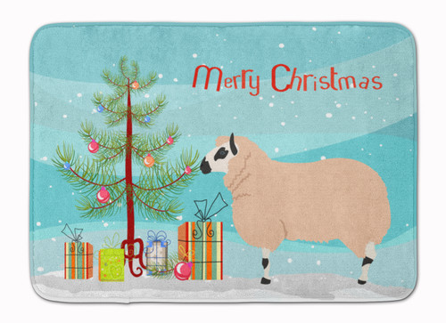 Caroline's Treasures BB9346RUG Kerry Hill Sheep Christmas Machine Washable Memory Foam Mat , 19 X 27", multicolor