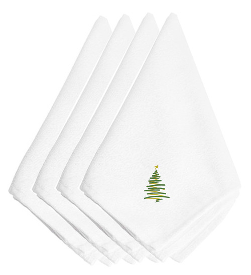 Christmas Stylized Tree Embroidered Napkins Set of 4 EMBT2981NPKE