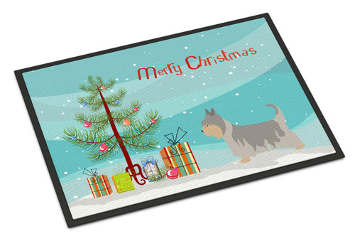 Australian Silky Terrier Christmas Door Mat, Indoor Rug or Outdoor Welcome Mat 18x27 Doormat BB8469MAT