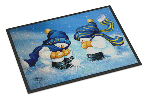 We Believe in Magic Snowman Door Mat, Indoor Rug or Outdoor Welcome Mat 24x36 Doormat PJC1089JMAT