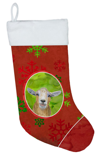 Goat Red Snowflakes Holiday Christmas  Christmas Stocking RDR3022-CS