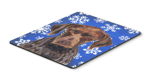 German Shorthaired Pointer Winter Snowflakes Mouse Pad, Hot Pad or Trivet