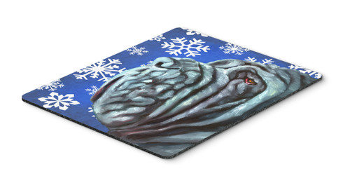 Neapolitan Mastiff Winter Snowflakes Holiday Mouse Pad, Hot Pad or Trivet LH9582MP