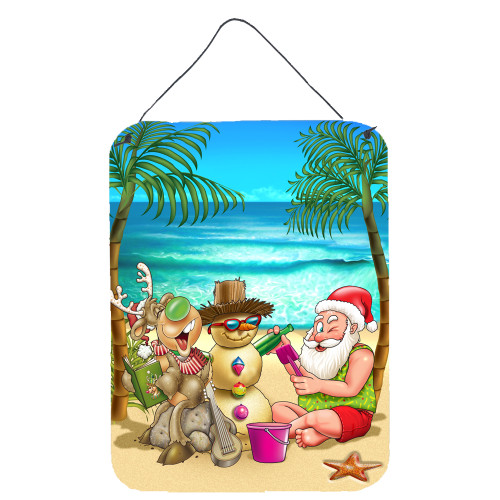 Beach Christmas Santa Claus and Sandman Wall or Door Hanging Prints APH5148DS1216