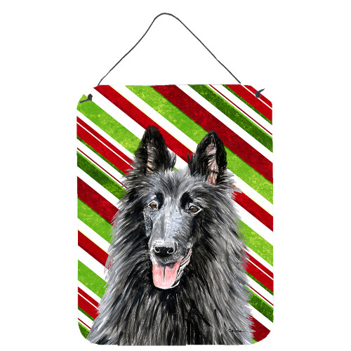 Belgian Sheepdog Holiday Christmas Aluminium Metal Wall or Door Hanging Prints