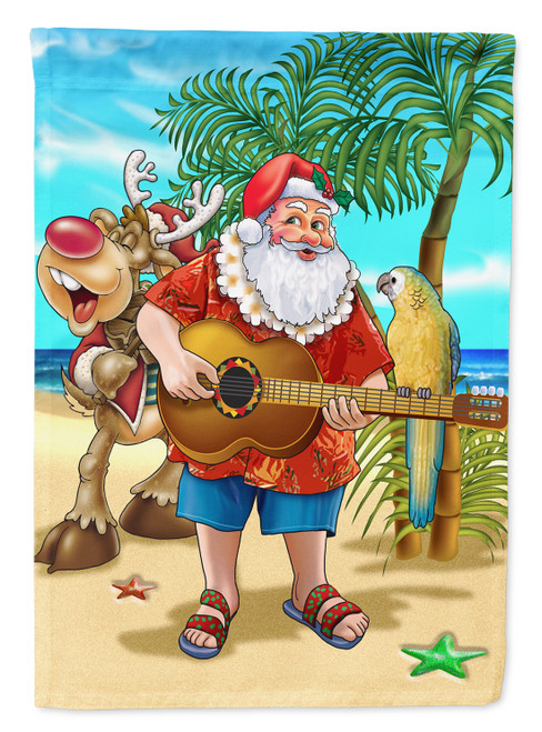 Beach Christmas Santa Claus Island Time Flag Canvas House Size APH5151CHF