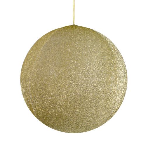 Tinsel Inflatable Christmas Ball Ornament Outdoor Commercial Decoration - 19.5" - Gold