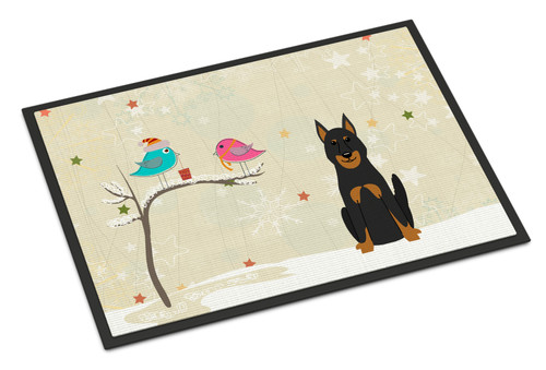 Caroline's Treasures BB2552JMAT Christmas Presents between Friends Beauce Shepherd Dog Indoor or Outdoor Mat 24x36 , 24H X 36W, multicolor
