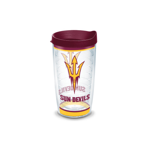 6.5" Red, Yellow and Clear Arizona State University Tradition Design 16oz Classic Tumbler