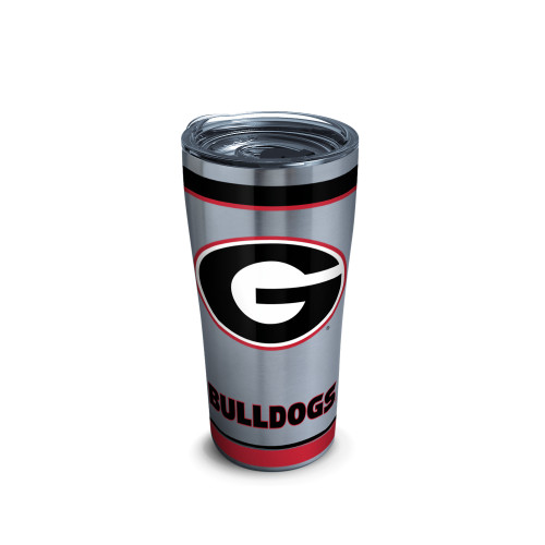7.25" Red and Black Georgia University Tradition Insulated Stainless Steel Tumbler - 20 Oz.