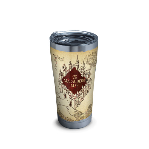 7.25" Beige and Silver Harry Potter's Marauders Map Design Tumbler -